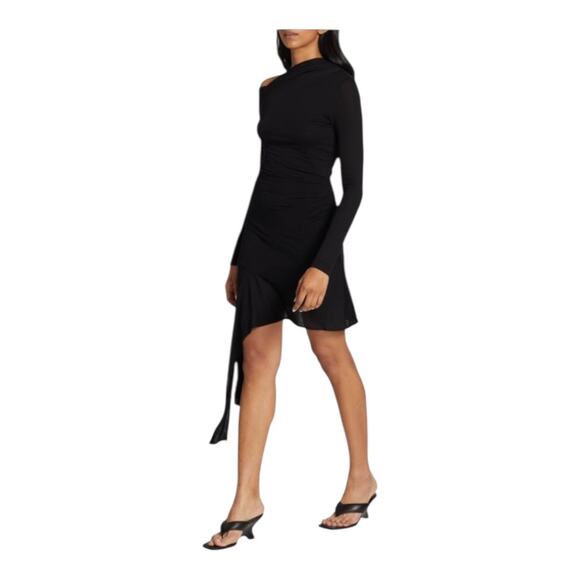 NWT Helmut Lang Scala Draped Asymmetric Minidress - Size XL - Picture 3 of 15